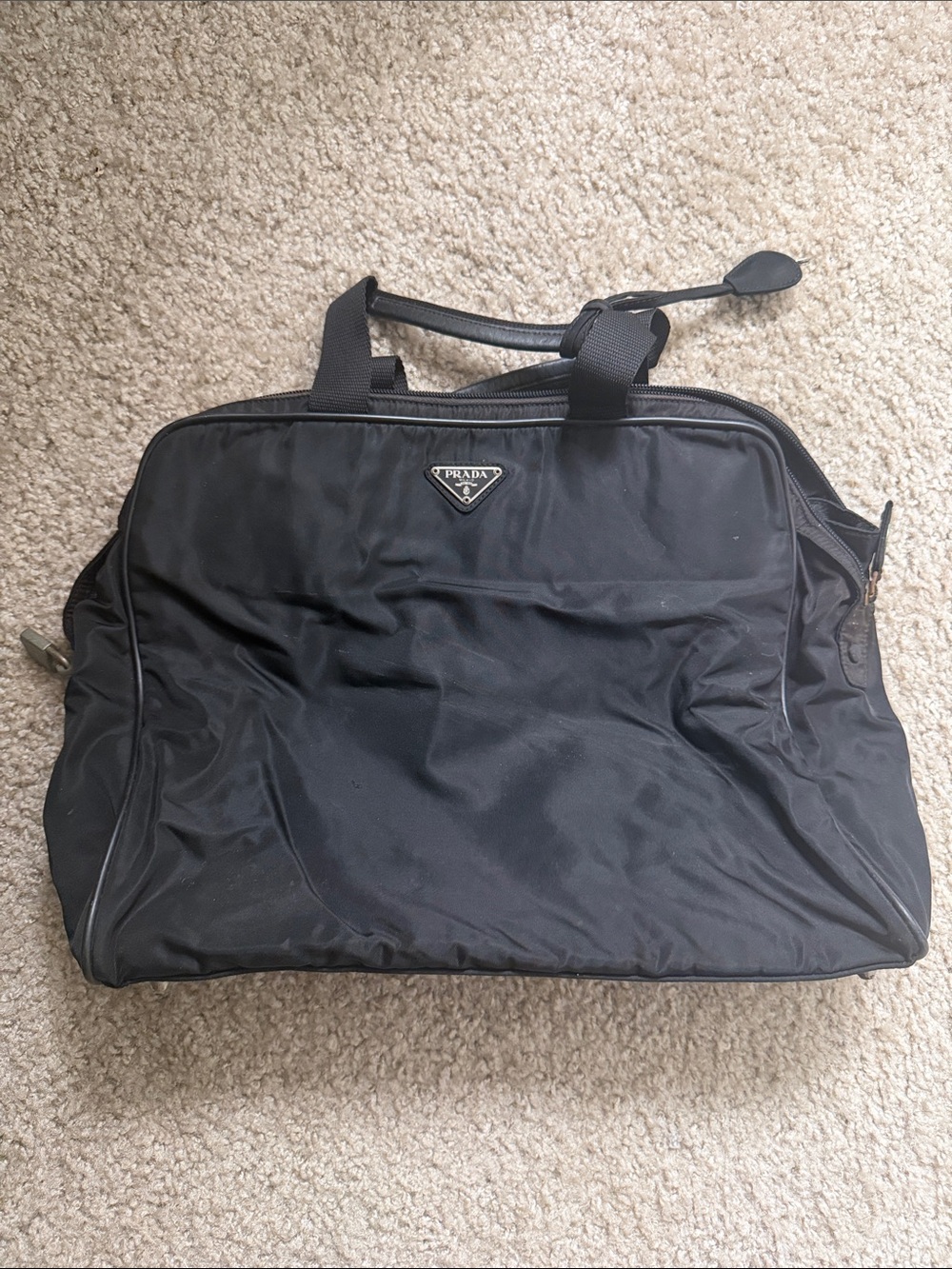 Prada Black Nylon Bag with Logo Triangle